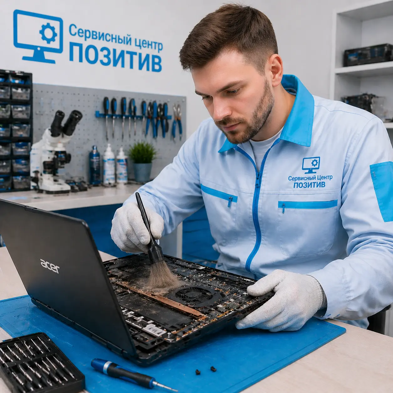 Чистка ноутбука Acer от пыли в Пушкине | Замена термопасты