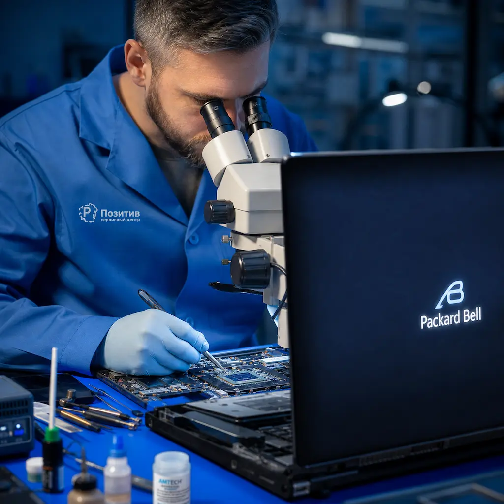Замена видеокарты ноутбука Packard Bell в Пушкине