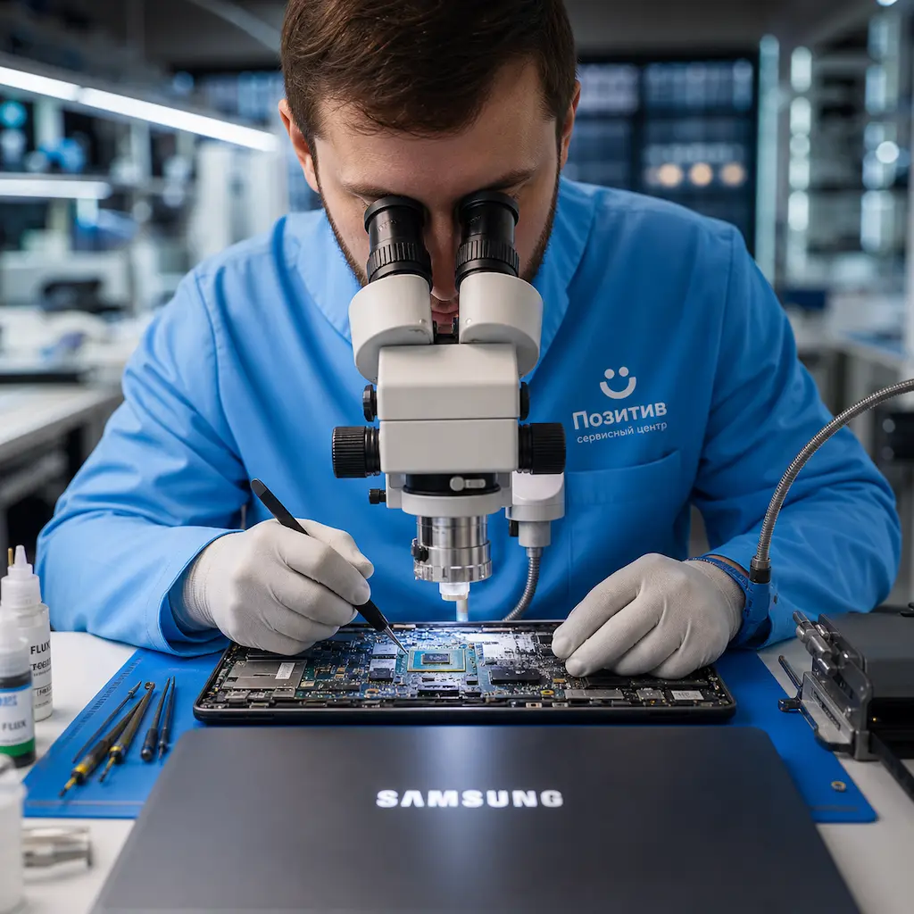 Замена видеокарты ноутбука Samsung в Пушкине