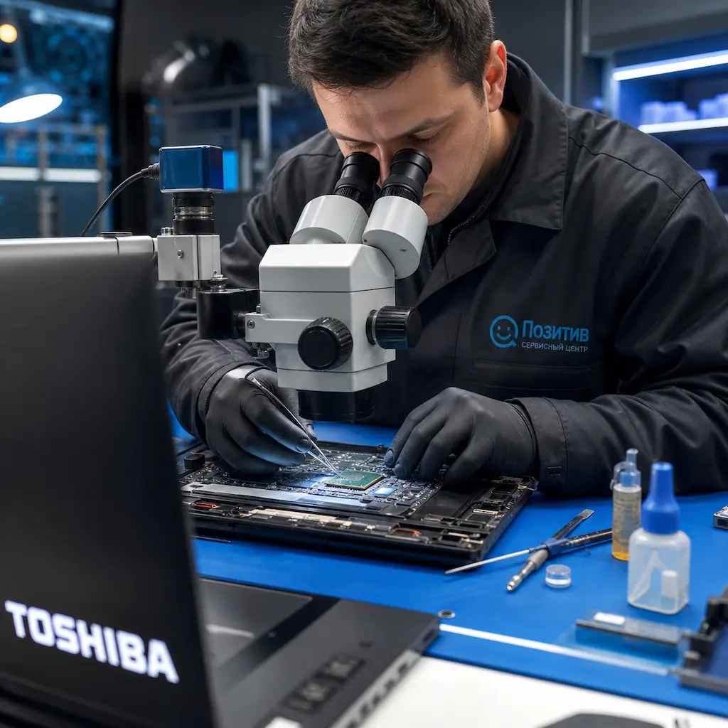 Замена видеокарты ноутбука Toshiba в Пушкине