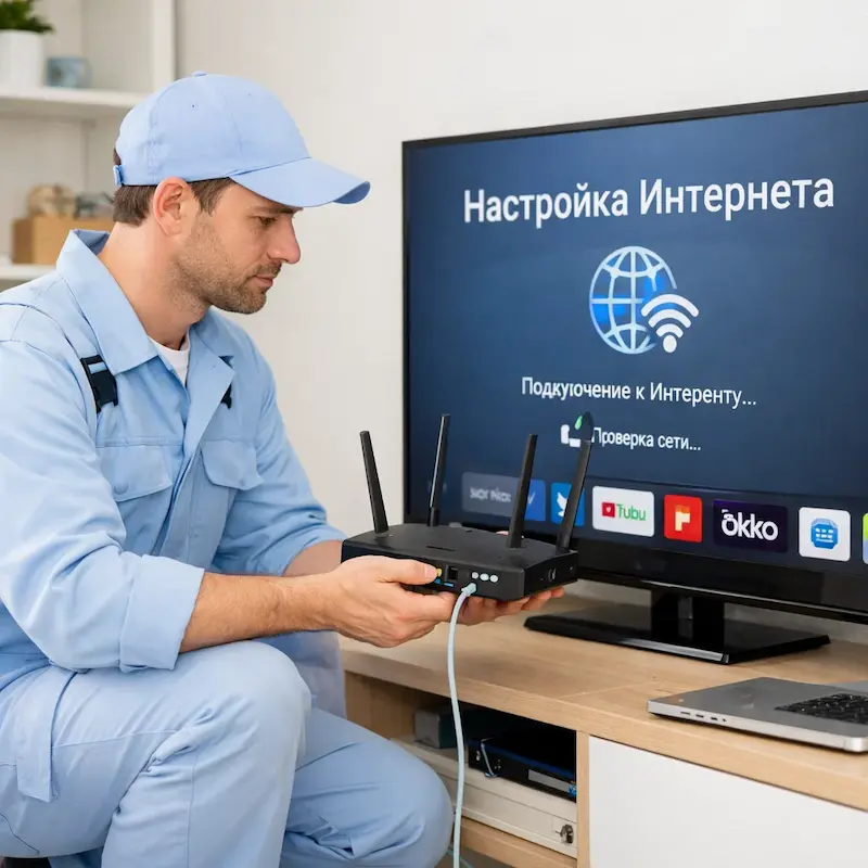 Настройка интернета на телевизоре в Пушкине