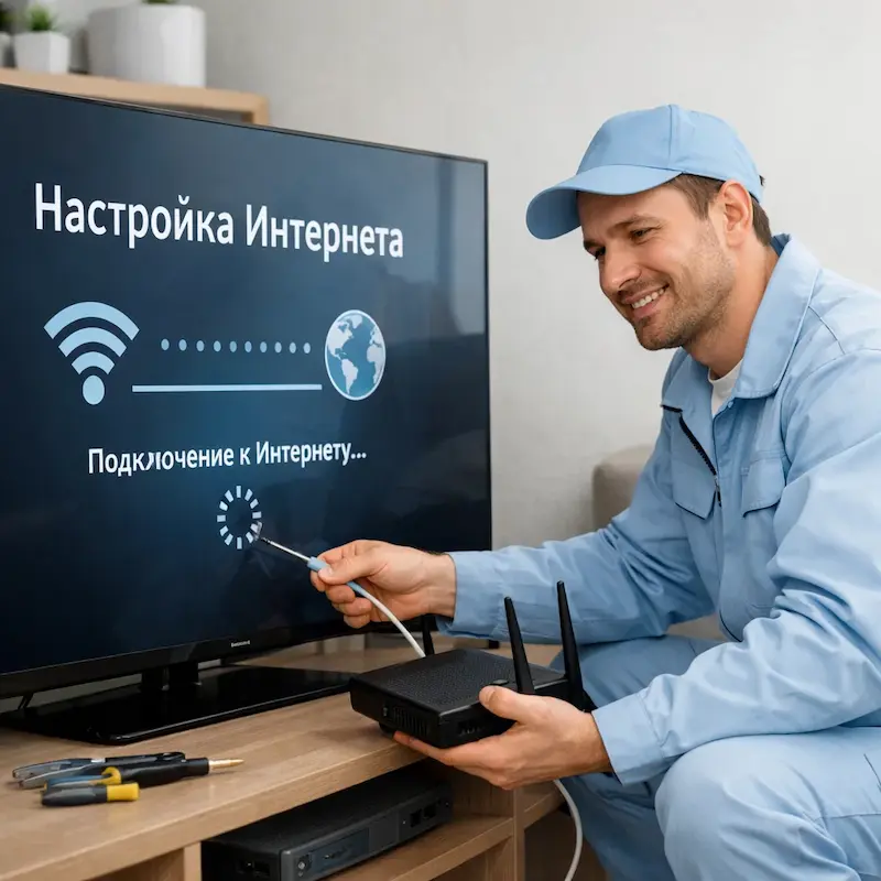 Настройка интернета на ТВ в Пушкине