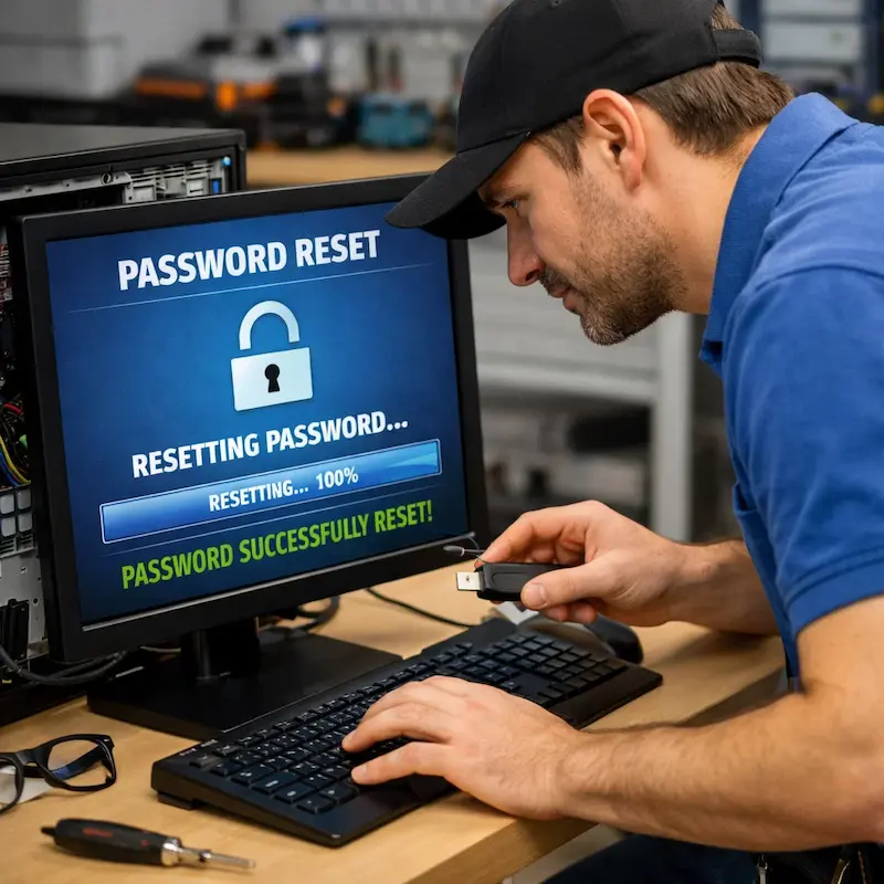 Сброс пароля от компьютера в Пушкине