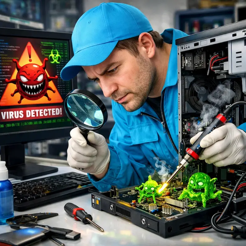 Вылечить компьютерный вирус в Пушкине